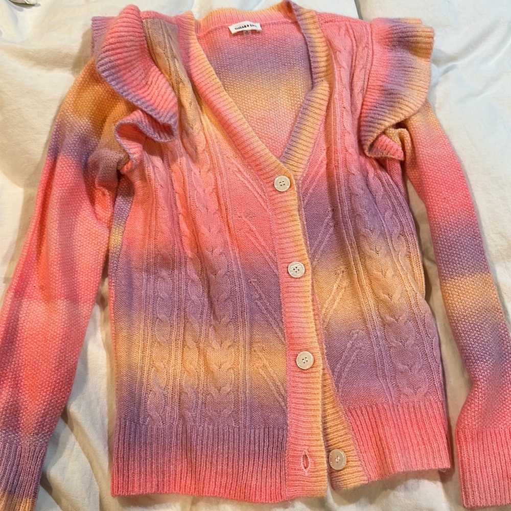 Sugar + Lips tie dye cardigan sweater S